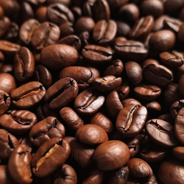 A pile of coffee beans with one that says'coffee'on it