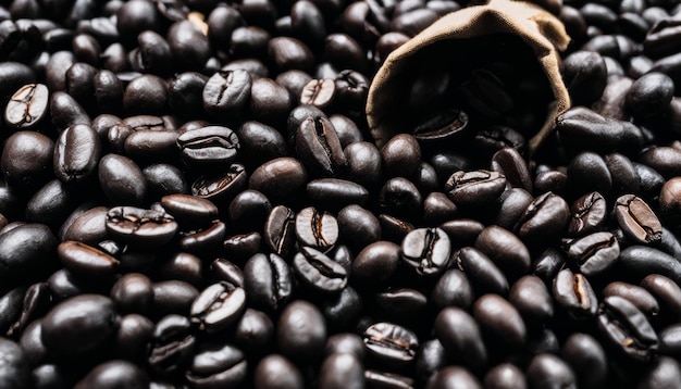 A pile of coffee beans with a paper cup on top