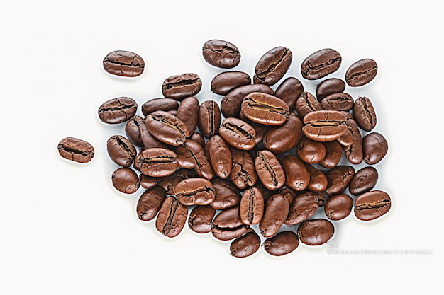 A pile of coffee beans with the word coffee on it