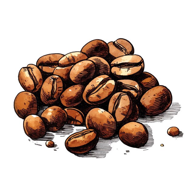 A pile of coffee beans