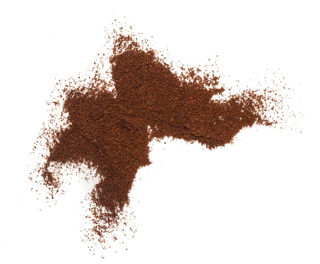 Photo a pile of coffee grounds isolated