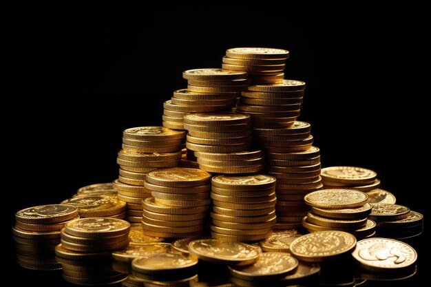 pile of coins sitting on top of a table