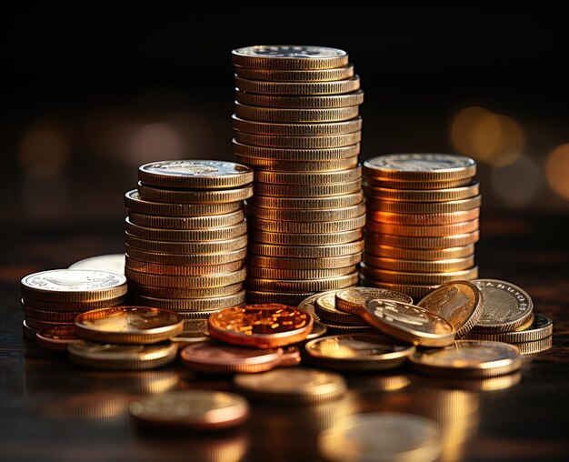 A pile of coins with the number 10 on them