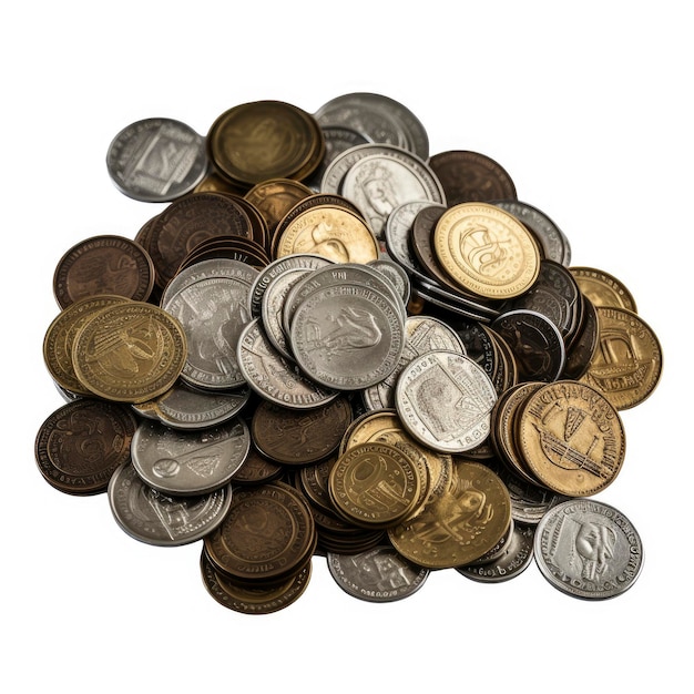 A pile of coins