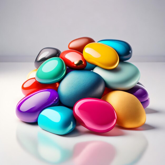 A pile of colorful candies on a table