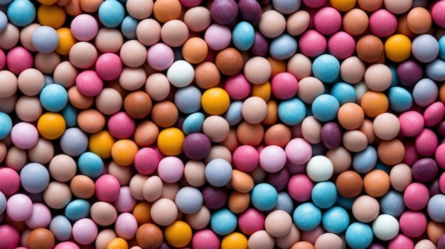 A pile of colorful chocolate balls