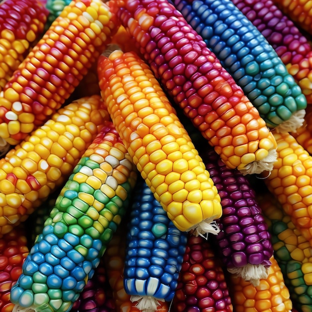 Photo a pile of colorful corn