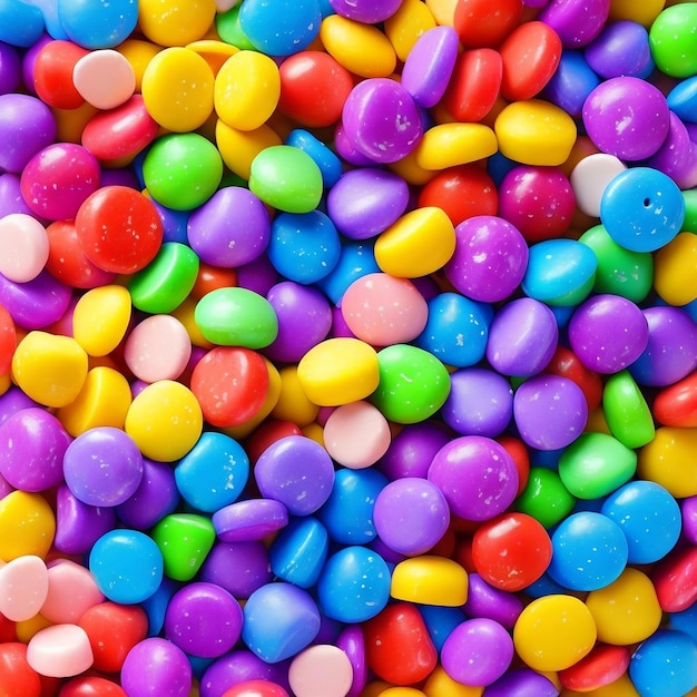 A pile of colorful jelly beans are piled up.