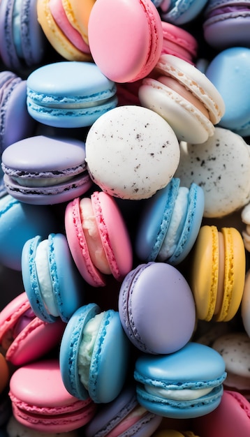 a pile of colorful macaroons