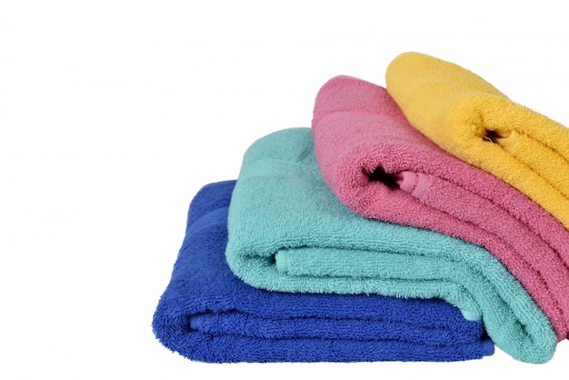 Pile colorful towels 