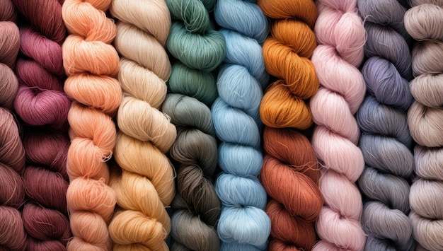 a pile of colorful yarn