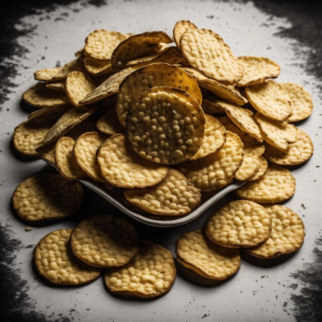 A pile of cookies with a cookie on top of it