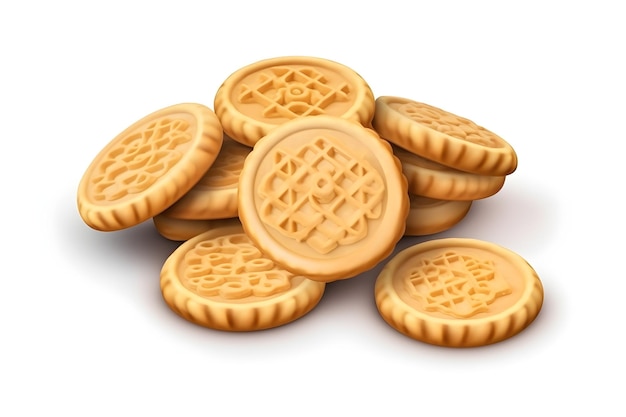 A pile of cookies with the word waffles on it