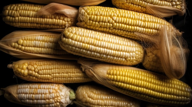 A pile of corn on the cob