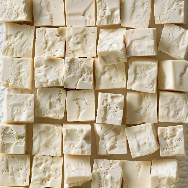 a pile of cubes of Paneer