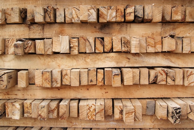 A pile of cut wood for construction  texture background pattern