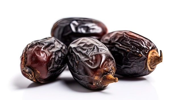 A pile of dates on a white background