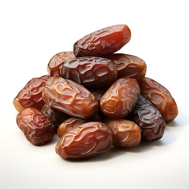 pile of dates on white background