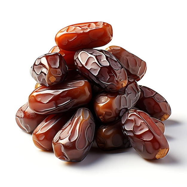 pile of dates on white background