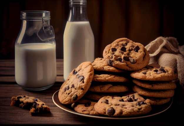 Pile of Delicious Chocolate Chip Cookies