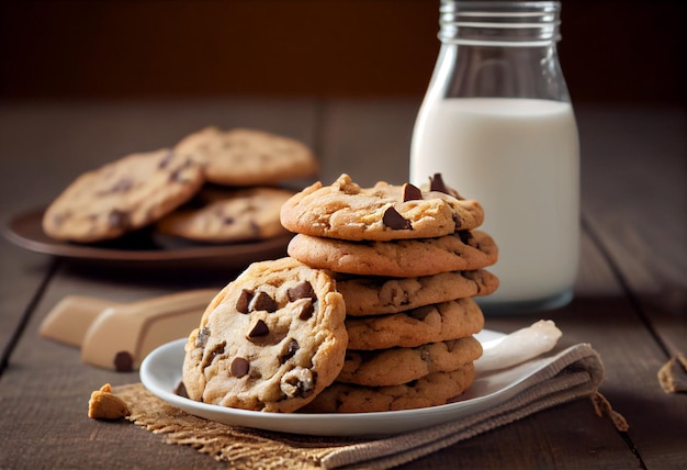 Pile of Delicious Chocolate Chip Cookies