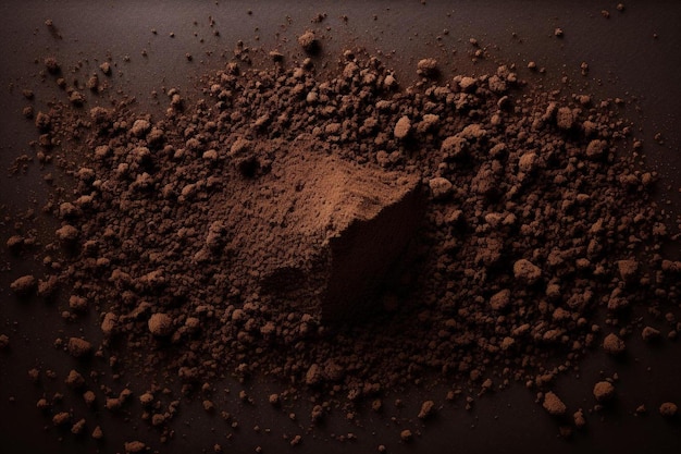 a pile of dirt with a small piece of chocolate on it