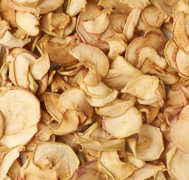 Pile of dried apple slices