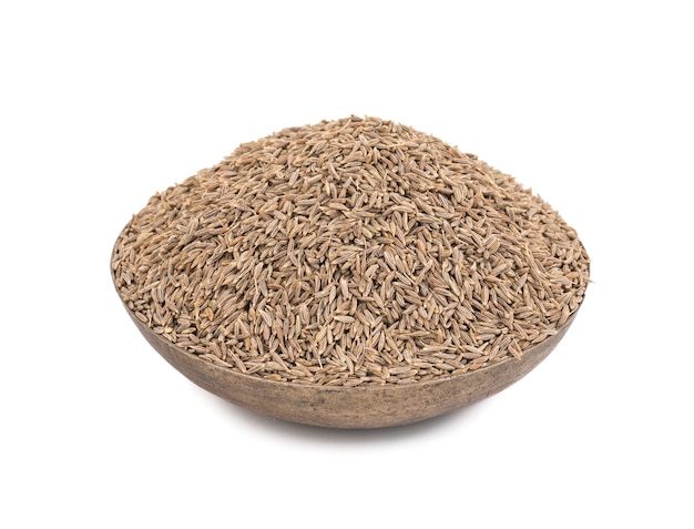 Photo pile of dried cumin seeds