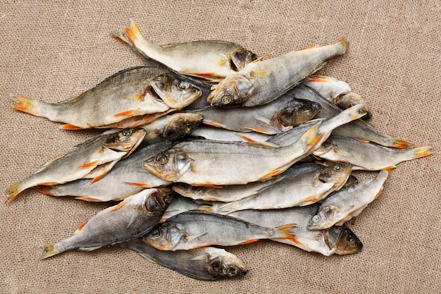 Pile of dried fish. High resolution photo.