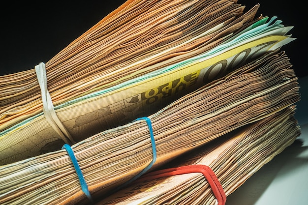 Pile of Euro Banknotes in Macro Shot