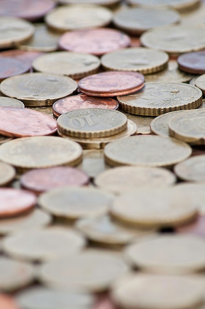 Pile of euro coins