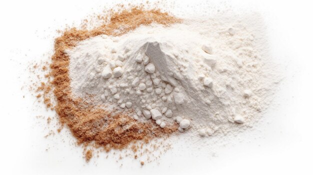 Pile of flour isolated on white background