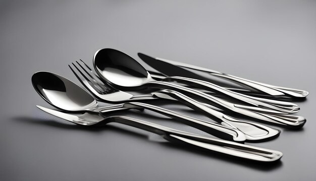 Photo a pile of forks and knives with forks and knives