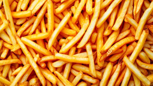 Pile of French Fries on Table