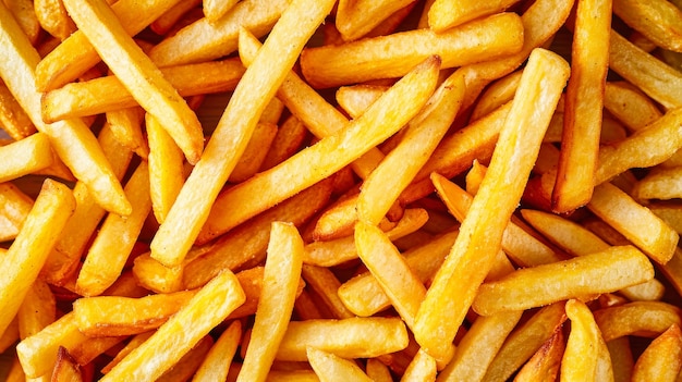 Pile of French Fries on Table