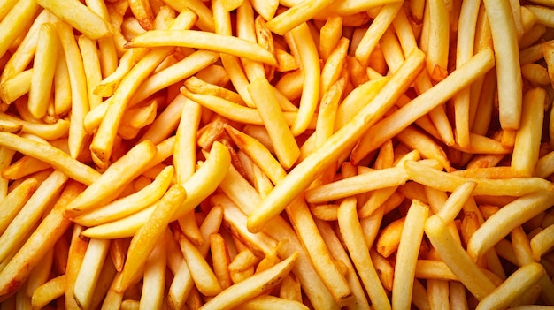 Pile of French Fries on Table