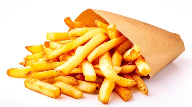 Pile of French Fries on White Table