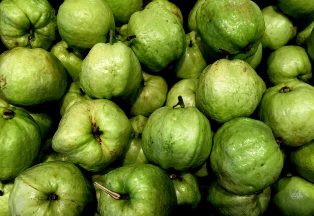 Pile of fresh crispy guavas