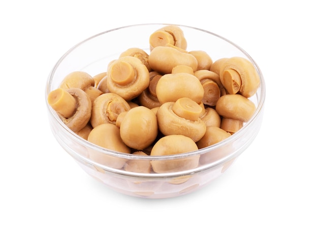 Pile of fresh shiitake mushrooms on wooden plate isolated on white background Raw shitake healthy organic asian fungi side view