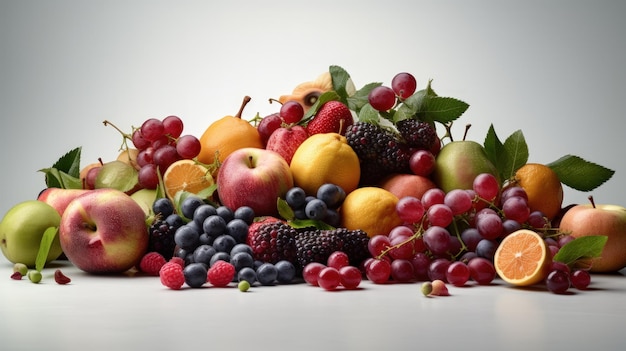 A pile of fruit on a table