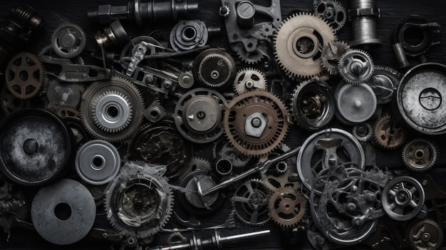 A pile of gears with the word gears on it