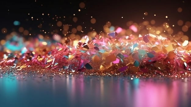 A pile of glitters and sparkles on a table