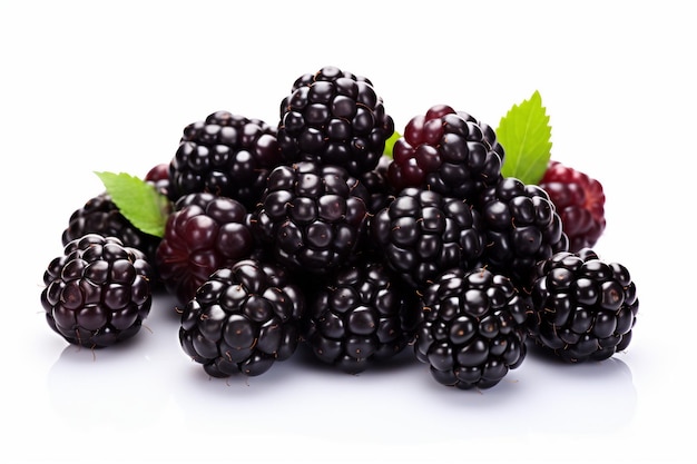 A Pile of Glossy Blackberries Generative Ai