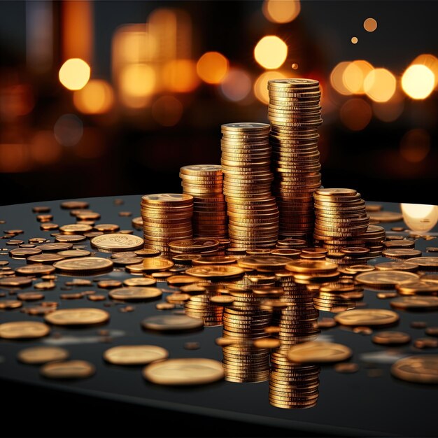 a pile of gold coins with the word  gold  on it