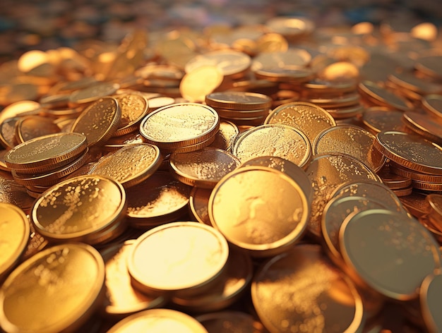 A pile of gold coins with the word liberty on the top.