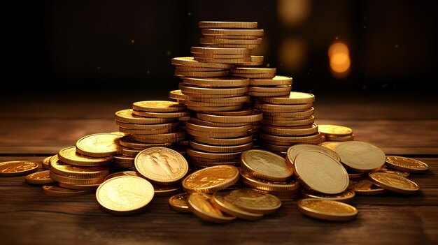 Photo pile of gold coins