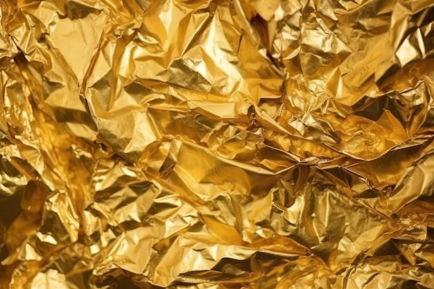 A pile of gold foil that has the word " gold " on it.