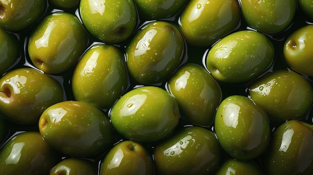 A pile of green olives