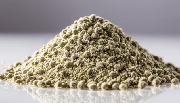 A pile of green powder on a white table