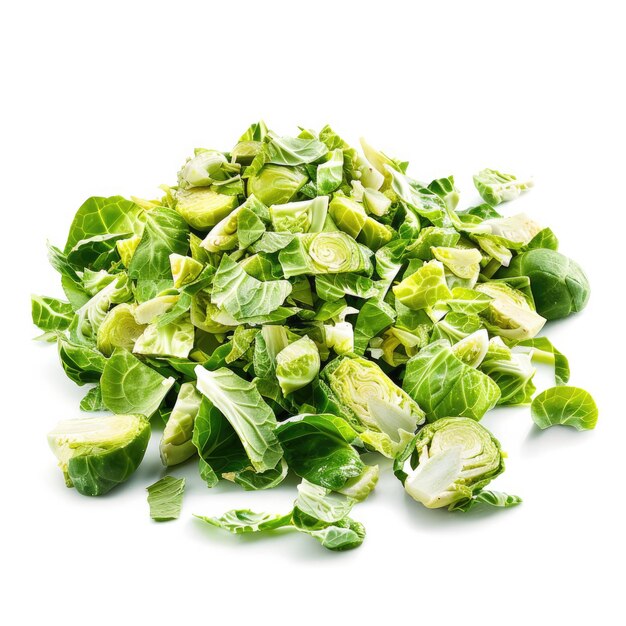 Photo a pile of green spinach leaves with a white background